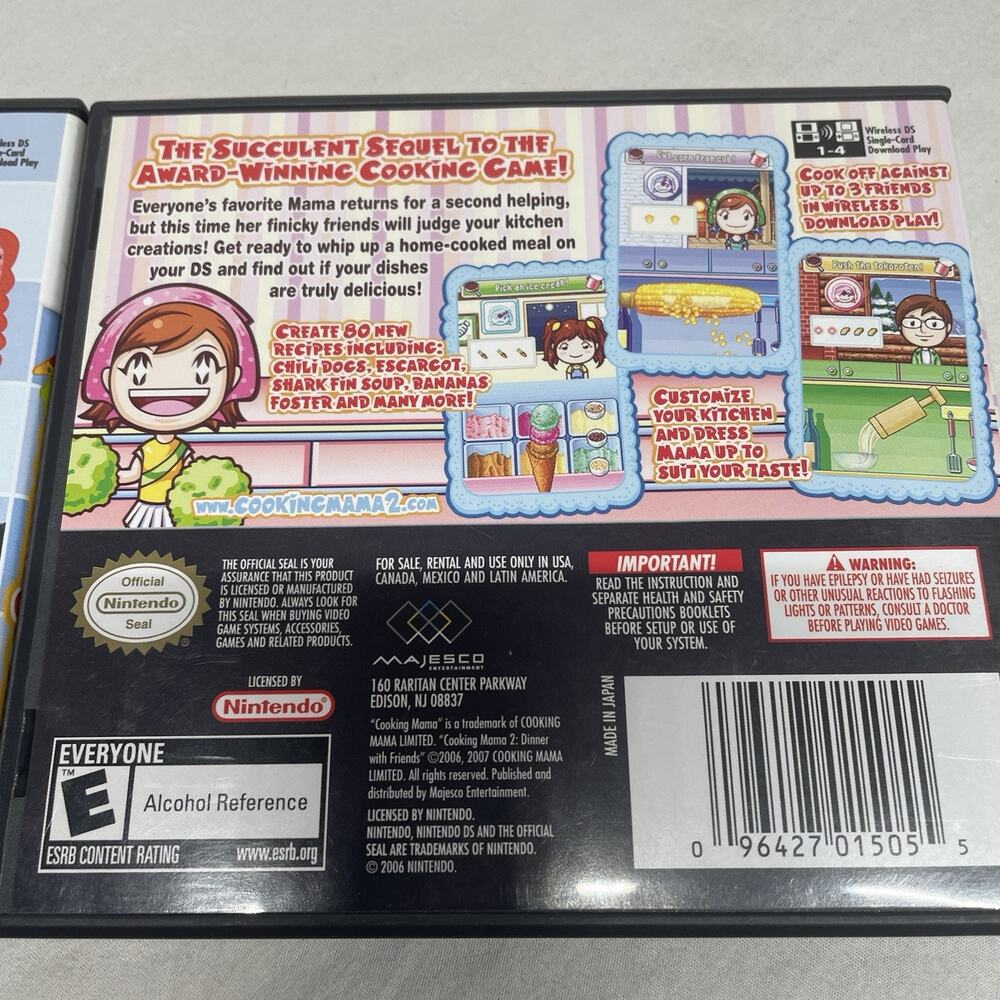 Nintendo DS Game Bundle Cooking Mama, cooking mama 2 Complete In Box Tested - Picture 5 of 7